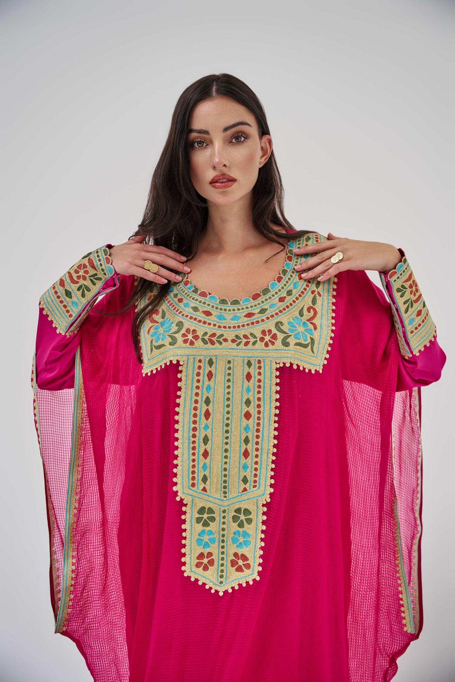 K-351 ثوب بو قفص و كندورة حرير
